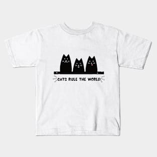 CATS RULE THE WORLD CUTE CATS Kids T-Shirt